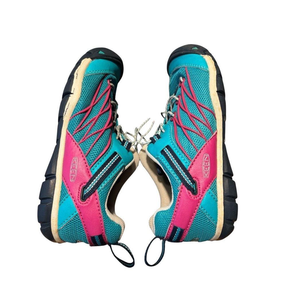 KEEN Big Kid Shoe 3 Chandler Hiking Trail Teal Outdoor Contour Arch‎ Bungie Pink - Picture 5 of 7